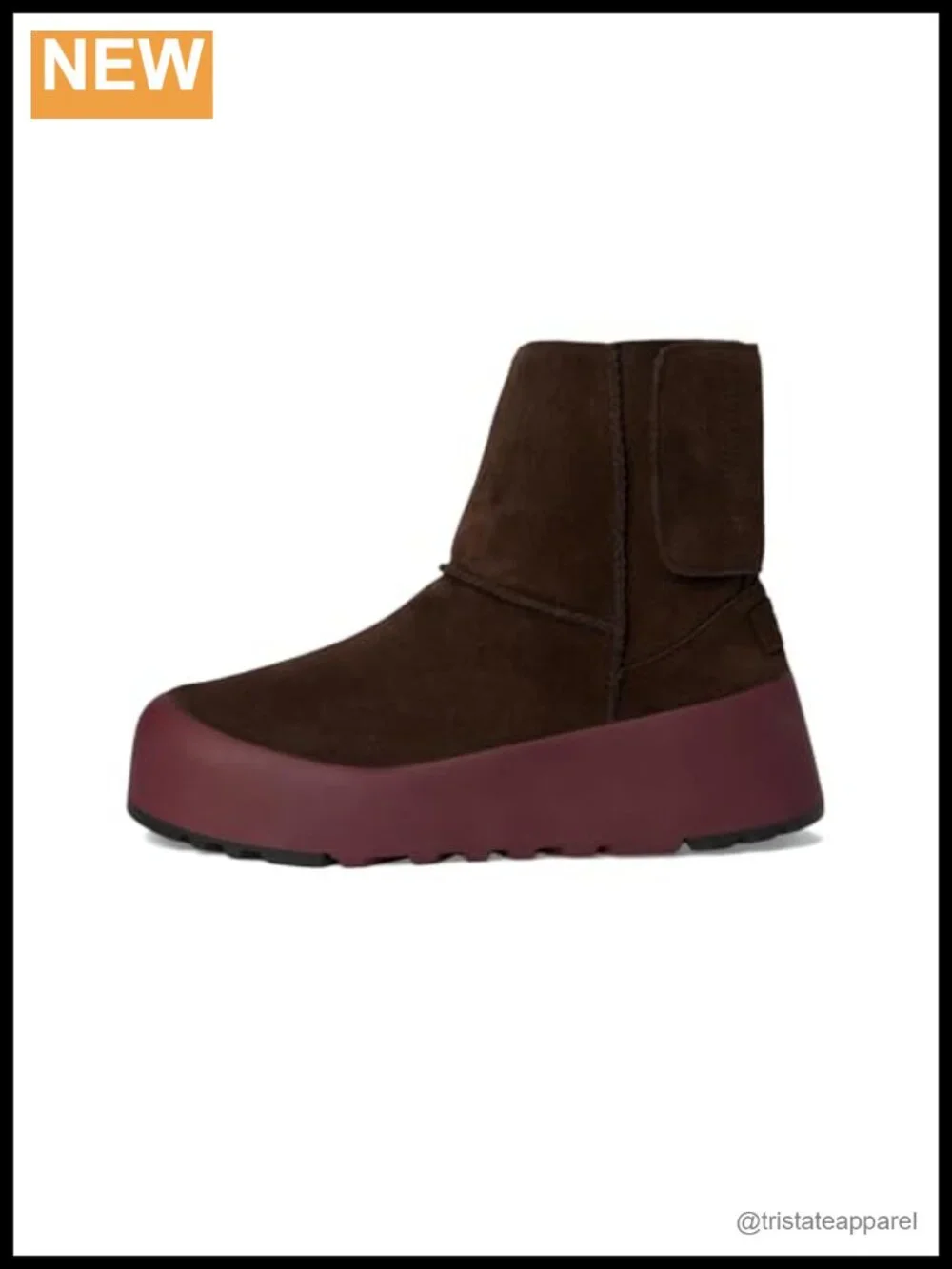 Women's Water-Resistant Suede Mid-Calf Fashion Boot with Hook-and-Loop Closure